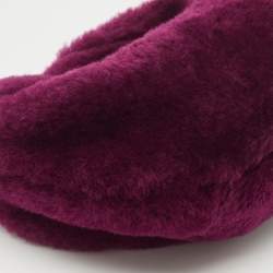 Pre Owned Bottega Veneta Burgundy Shearling Mini Jodie Hobo