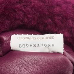 Pre Owned Bottega Veneta Burgundy Shearling Mini Jodie Hobo