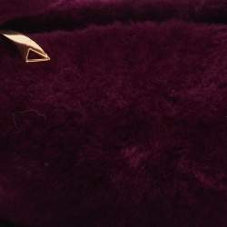 Pre Owned Bottega Veneta Burgundy Shearling Mini Jodie Hobo