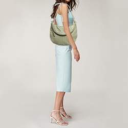 Pre Owned Bottega Veneta Olive Green Intrecciato Leather Gemelli Hobo