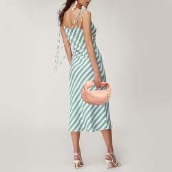 Pre Owned Bottega Veneta Peach Intrecciato Leather Mini Jodie Hobo