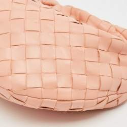 Pre Owned Bottega Veneta Peach Intrecciato Leather Mini Jodie Hobo
