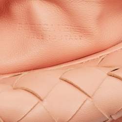 Pre Owned Bottega Veneta Peach Intrecciato Leather Mini Jodie Hobo