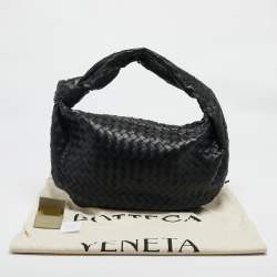 Pre Owned Bottega Veneta Black Intrecciato Leather Medium Jodie Hobo
