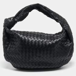 Pre Owned Bottega Veneta Black Intrecciato Leather Medium Jodie Hobo