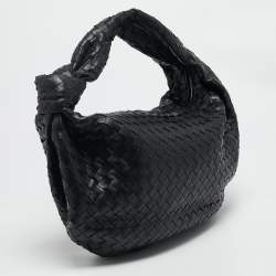 Pre Owned Bottega Veneta Black Intrecciato Leather Medium Jodie Hobo