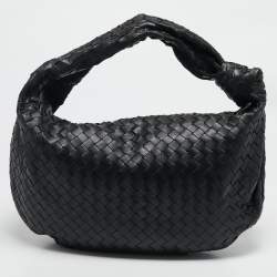 Pre Owned Bottega Veneta Black Intrecciato Leather Medium Jodie Hobo