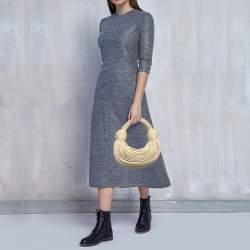 Pre Owned Bottega Veneta Beige Leather Mini Tubular Double Knot Hobo