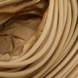 Pre Owned Bottega Veneta Beige Leather Mini Tubular Double Knot Hobo