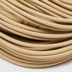 Pre Owned Bottega Veneta Beige Leather Mini Tubular Double Knot Hobo