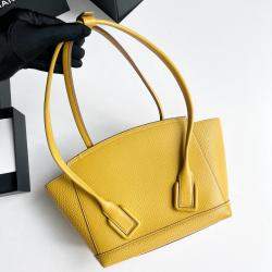 Bottega Veneta Mustard Yellow Leather Small Aroc 33 Tote
