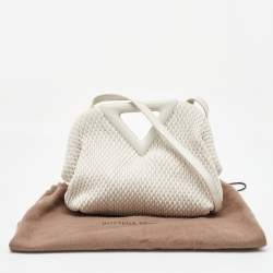 Pre Owned Bottega Veneta White Quilted Leather Point Shoulder Bag