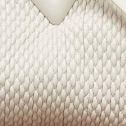 Pre Owned Bottega Veneta White Quilted Leather Point Shoulder Bag