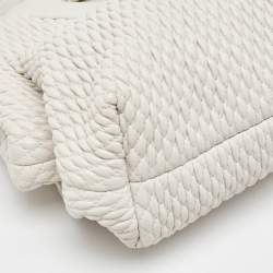 Pre Owned Bottega Veneta White Quilted Leather Point Shoulder Bag