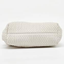 Pre Owned Bottega Veneta White Quilted Leather Point Shoulder Bag