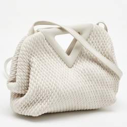 Pre Owned Bottega Veneta White Quilted Leather Point Shoulder Bag