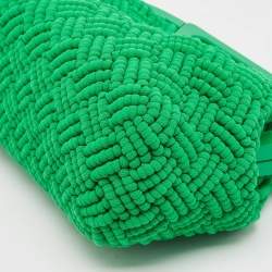 Pre Owned Bottega Veneta Green Crochet and Rubber The Point Shoulder Bag