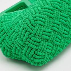 Pre Owned Bottega Veneta Green Crochet and Rubber The Point Shoulder Bag