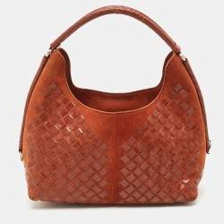 Pre Owned Bottega Veneta Brown Intrecciato Leather and Suede Hobo
