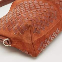 Pre Owned Bottega Veneta Brown Intrecciato Leather and Suede Hobo