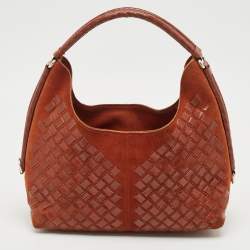Pre Owned Bottega Veneta Brown Intrecciato Leather and Suede Hobo