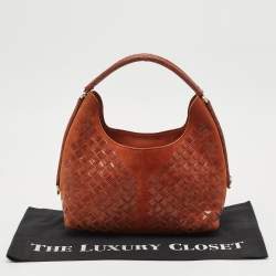 Pre Owned Bottega Veneta Brown Intrecciato Leather and Suede Hobo