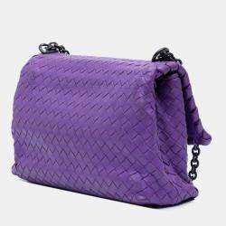Bottega Veneta Purple Small Nappa Intrecciato Olimpia Shoulder Bag