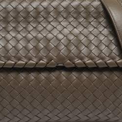 Pre Owned حقيبة كتف بوتيغا فينيتا أوليمبيا جلد انترشياتو أزرق فاتح متوسطة