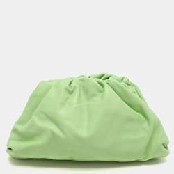 Bottega Veneta Green Leather Pouch Bag