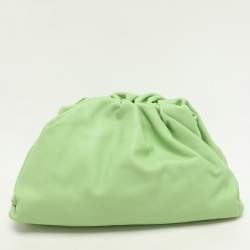 Bottega Veneta Green Leather Pouch Bag