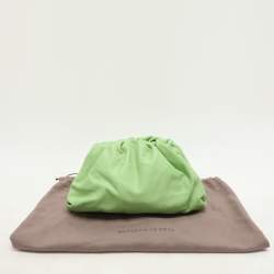 Bottega Veneta Green Leather Pouch Bag