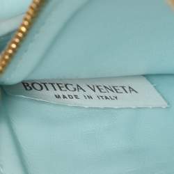 Pre Owned Bottega Veneta Blue Intrecciato Leather Zip Around Wallet