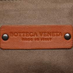 Pre Owned حقيبة كروس بوتيغا فينيتا جلد أنترشياتو تان بتفاصيل شراشيب