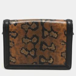 Pre Owned Bottega Veneta Brown/Black Karung Leather Montebello Shoulder Bag