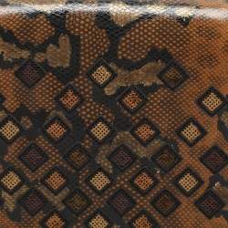 Pre Owned Bottega Veneta Brown/Black Karung Leather Montebello Shoulder Bag