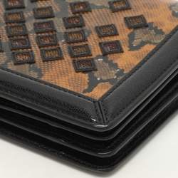 Pre Owned Bottega Veneta Brown/Black Karung Leather Montebello Shoulder Bag