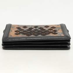 Pre Owned Bottega Veneta Brown/Black Karung Leather Montebello Shoulder Bag