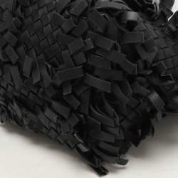 Bottega Veneta Black Intrecciato Leather Fringe Patchwork Lido Tote