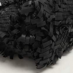 Bottega Veneta Black Intrecciato Leather Fringe Patchwork Lido Tote