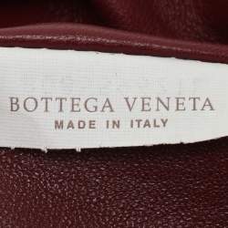 Bottega Veneta Burgundy Intrecciato Leather Teen Pouch Clutch