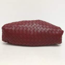 Bottega Veneta Burgundy Intrecciato Leather Teen Pouch Clutch