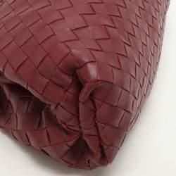Bottega Veneta Burgundy Intrecciato Leather Teen Pouch Clutch