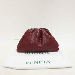 Bottega Veneta Burgundy Intrecciato Leather Teen Pouch Clutch
