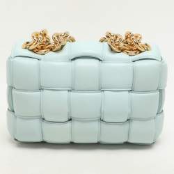 Bottega Veneta Blue Padded Intrecciato Leather Chain Cassette Shoulder Bag