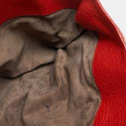 Bottega Veneta Red Intrecciato Pebbled Leather Medium Roma Tote