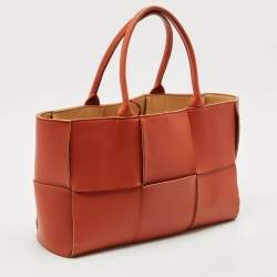 Bottega Veneta Brown Intreccio Leather Medium Arco Tote