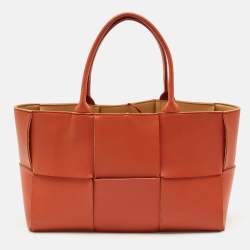 Bottega Veneta Brown Intreccio Leather Medium Arco Tote
