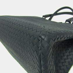 Bottega Veneta Navy Blue Intrecciato Leather Tote Bag