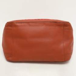 Pre Owned Bottega Veneta Multicolor Intrecciato Leather Floral Embroidered Shoulder Bag