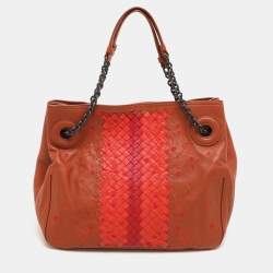 Pre Owned Bottega Veneta Multicolor Intrecciato Leather Floral Embroidered Shoulder Bag